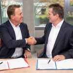 Thomas Heinz, Chief Growth Officer Sopra Financial Technology und Martin Greiwe, Vorstandsvorsitzender d.velop